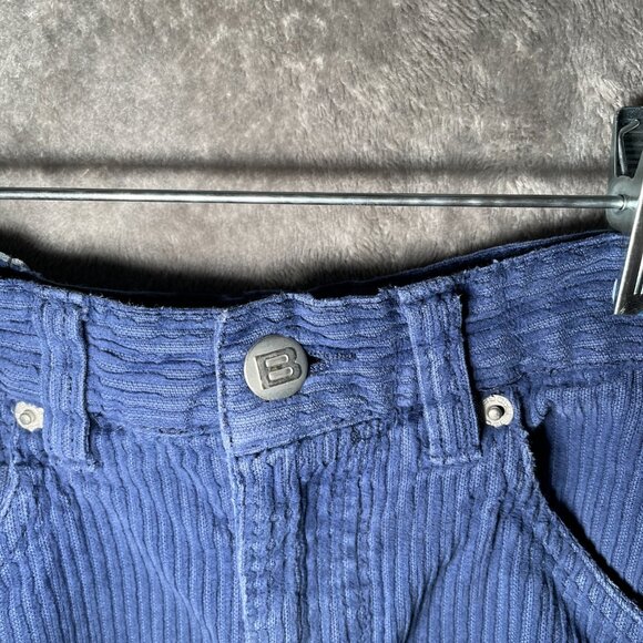 VTG Badge 90s Corduroy Shorts Women’s 16R Blue Relaxed Fit High Waist Baggy Surf - Picture 8 of 9